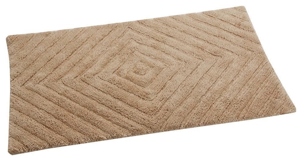 Bath Rug Cotton, 2 Piece Set, 34"x21" and 36"x24", Beige, GSF 180, Pattern Neon