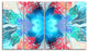 Extraordinary Fractal Blue Texture, Abstract Canvas Art Print, 48"x28", 4 Panels