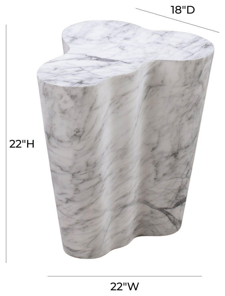 Slab Marble Tall Side Table