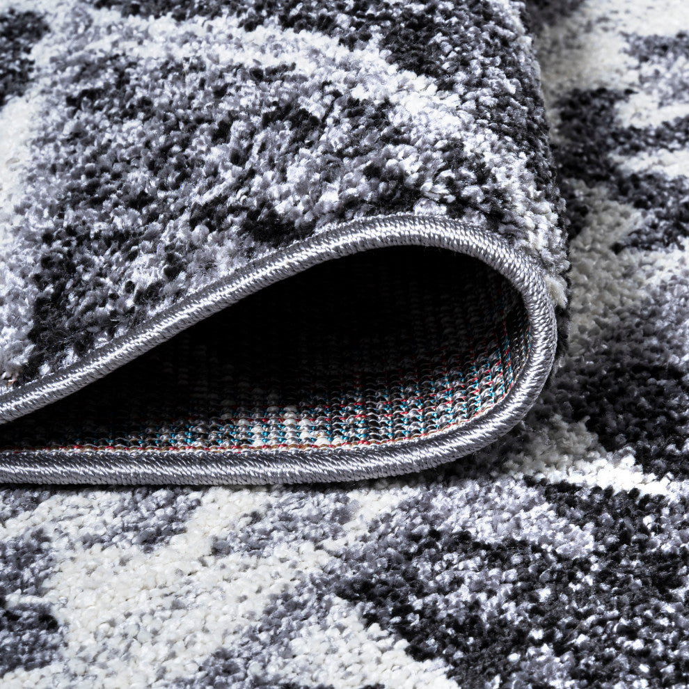Sura Modern Kilim Geometric Gray/Anthracite 2 ft. x 8 ft. Runner Rug