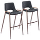 Set of Two Black Retro Modern Funk Bar Chairs