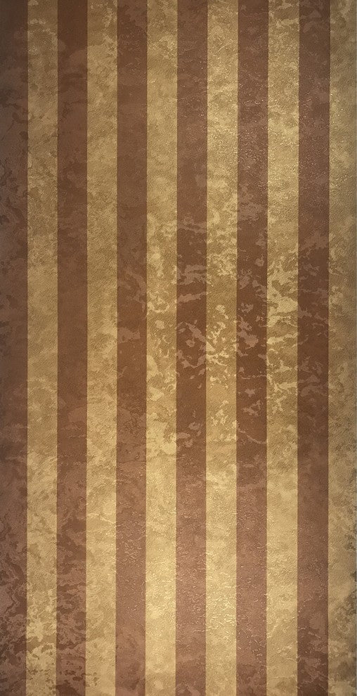300065 Gold Cooper Bronze Stripe Portofino Wallpaper, Triple Roll - 75 Sq.ft