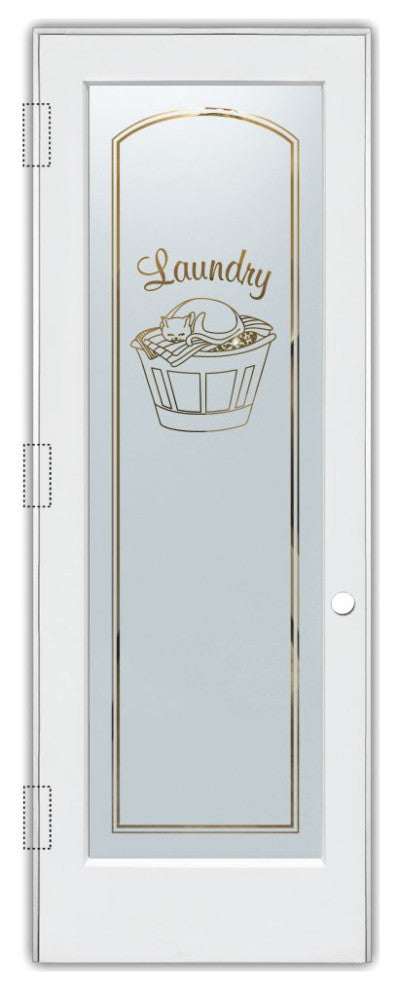 Laundry Door - Cat Nap - Primed - 30" x 80" - Knob on Right - Push Open