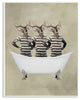 Three Deer Men In A Bathtub, Wall Plaque, 12"x18"