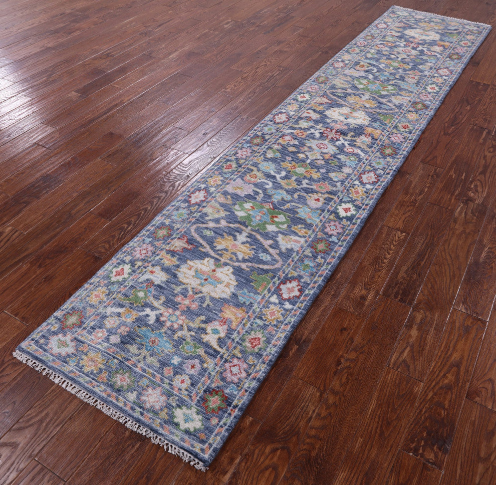 Runner Turkish Oushak Handmade Rug 2' 7" X 12' 3" - Q13453
