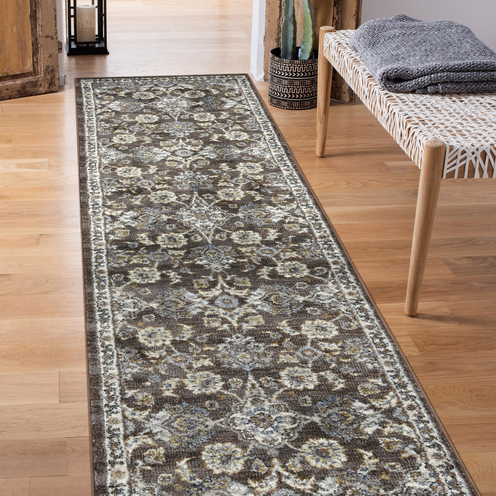 Jordan Bea Power-Loomed Polypropylene Area Rug, Brown, 2'7" X 10"