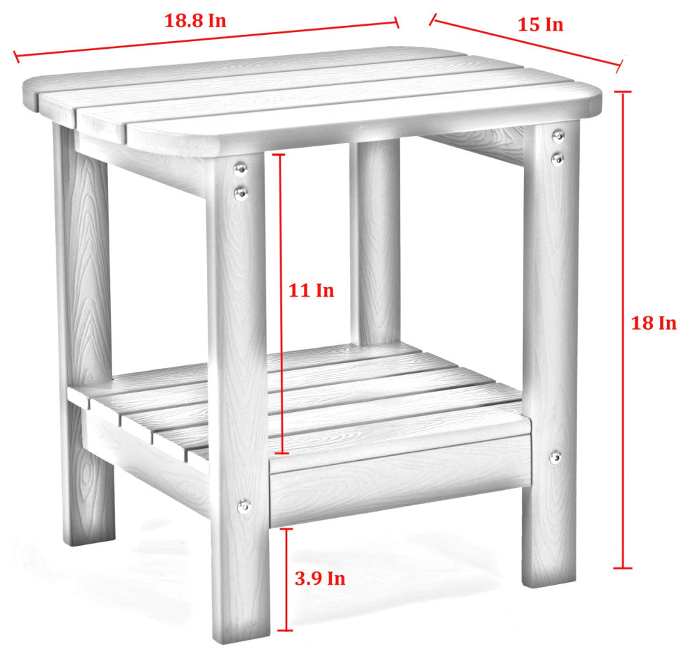 Inspired Home Daylan Outdoor Table, Weather Resistant, Charcoal Gray