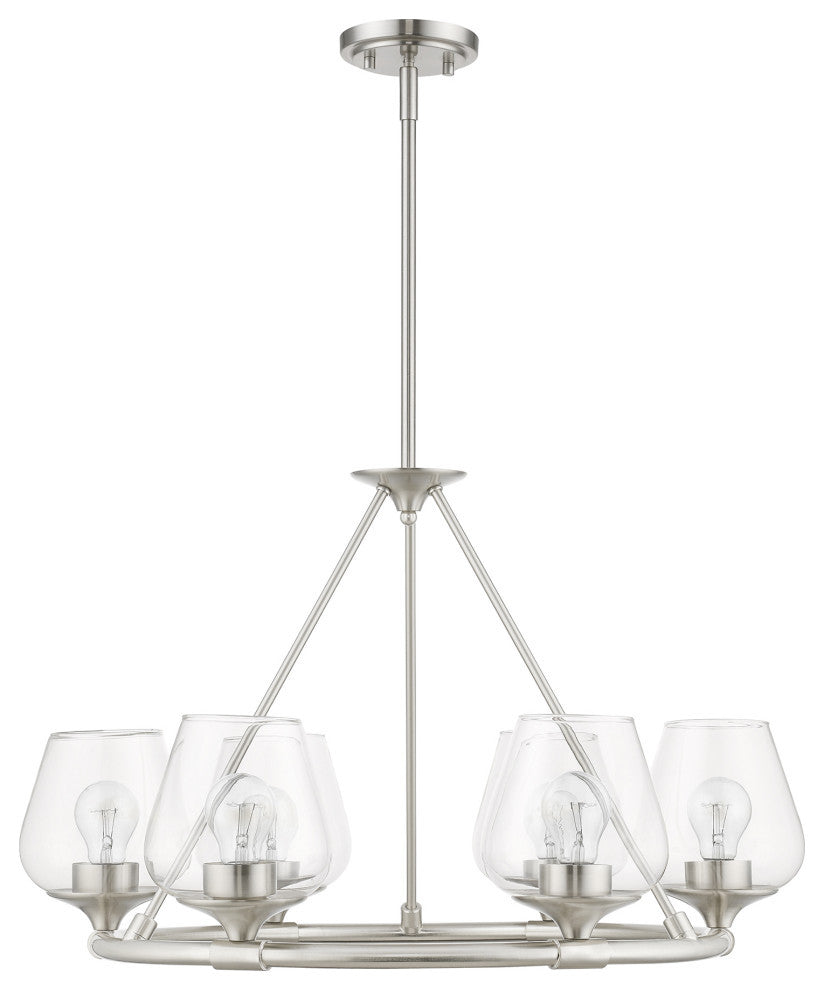 Willow 6 Light Brushed Nickel Chandelier