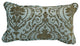 18" Double-Corded Patterned Jacquard Chenille Throw Pillow, Blue Damask
