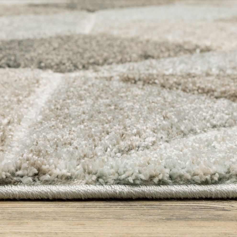 Canton Geometric Grey/Brown Indoor Area Rug, 6'7"x9'6"