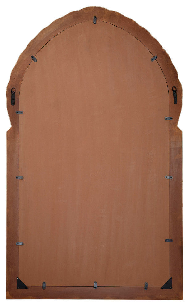 Bardot 60" Wood and Buffalo Bone Arch Wall Mirror