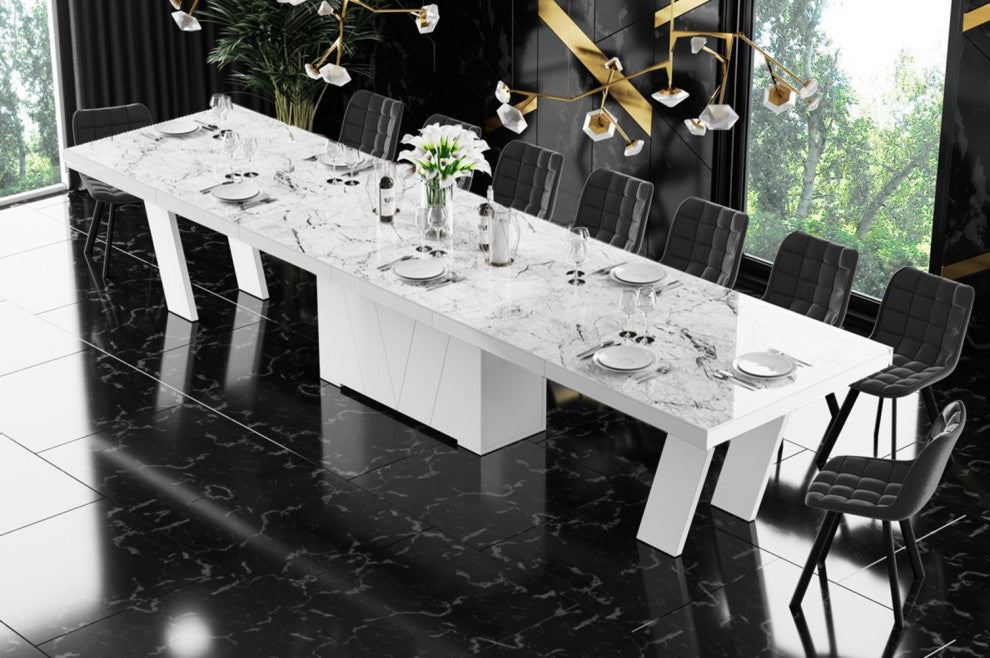 ALETA Dining Set, Venatino/White/Grey
