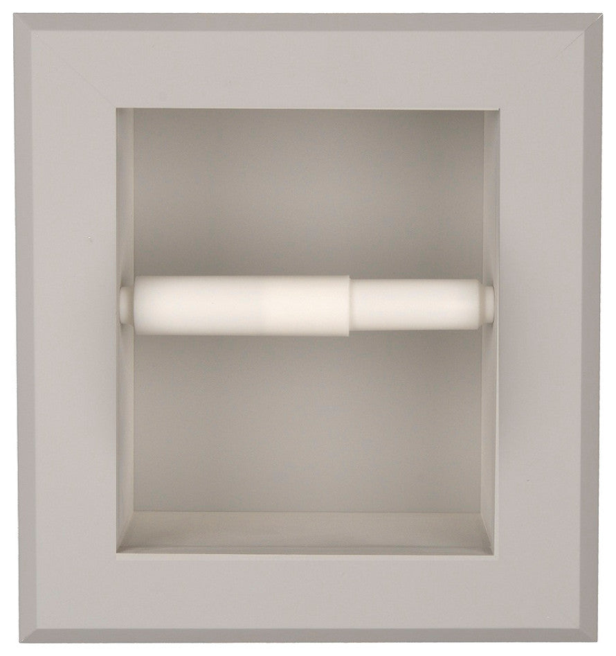 Tampa Recessed Solid Wood Toilet Paper Holder 7 x 8.5, Primed Gray