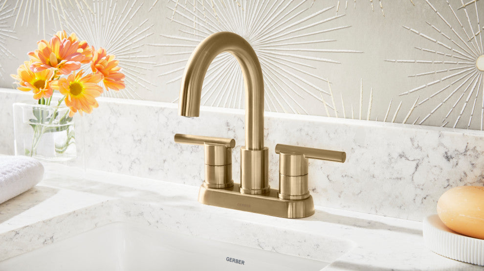 Parma 2H Centerset Bath Faucet, Metal Touch Down Drain 1.2gpm, Brushed Bronze