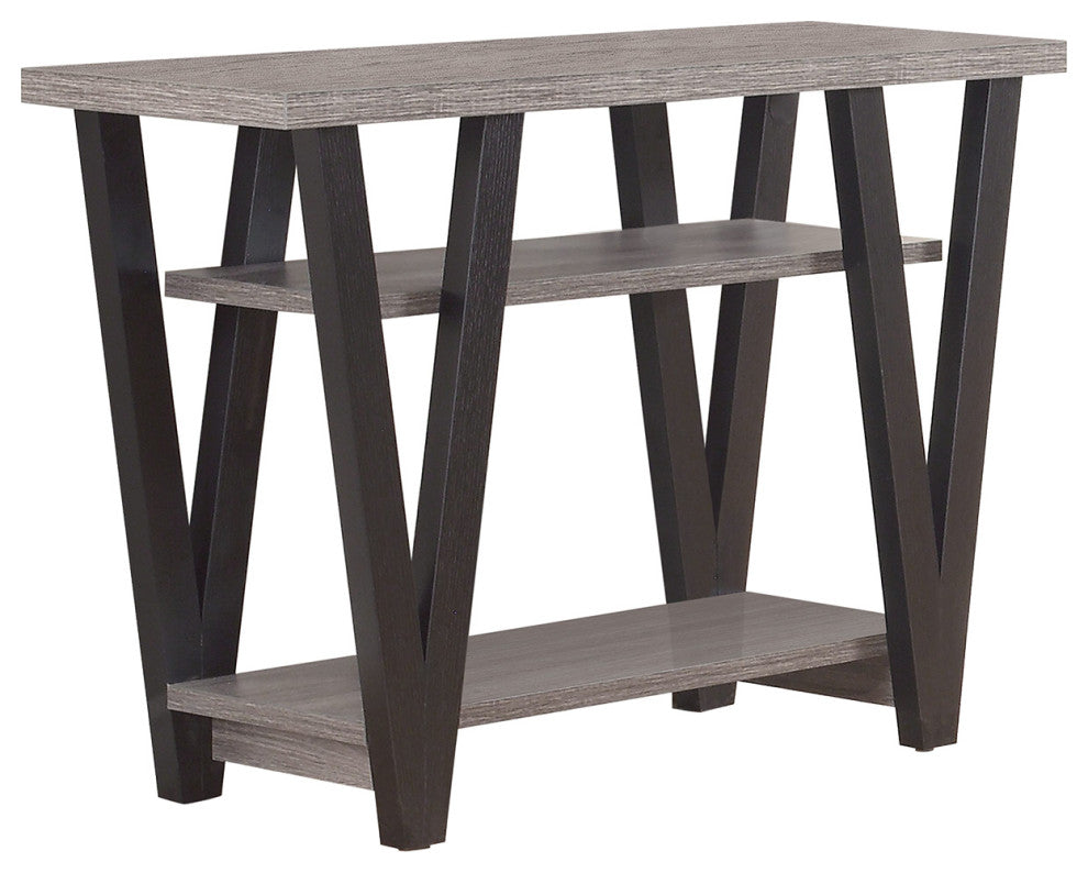 2 Shelf Console Table, Antique Gray