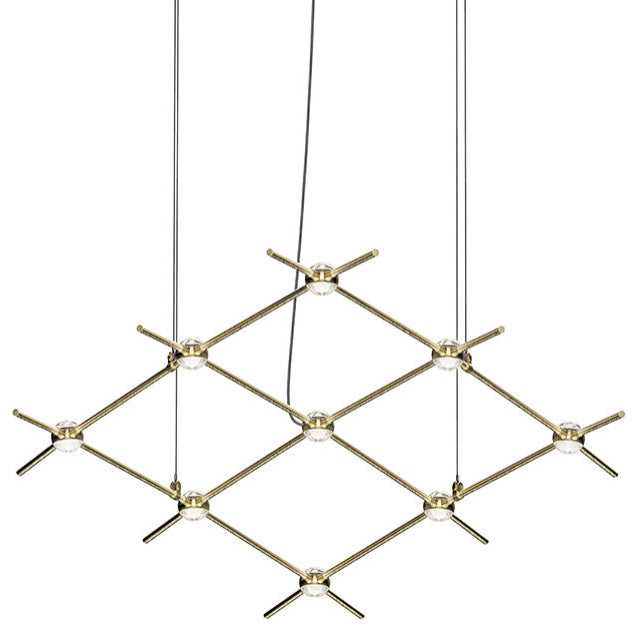 Sonneman 21Q-RC3312 Constellation Aquarius Minor 9 Light 67"W LED - Satin Brass