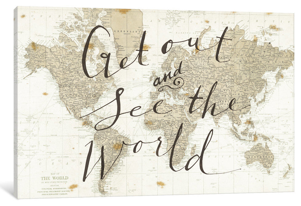 "Get Out and See the World" by Sara Zieve Miller, 26x18x1.5"