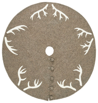 Handmade Antlers Tree Skirt Hand Felted Wool 72"
