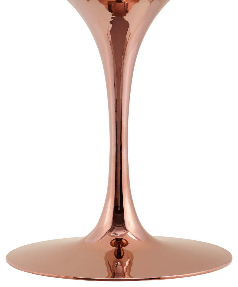 47" Dining Table, Round, Pink White, Metal, Modern, Cafe Bistro Hospitality