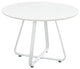 Round Kitchen Dining Table With High Gloss Finish, Metal Base, White
