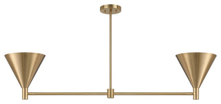 Pharos 2-Light Linear Chandelier, Noble Brass by Breegan Jane