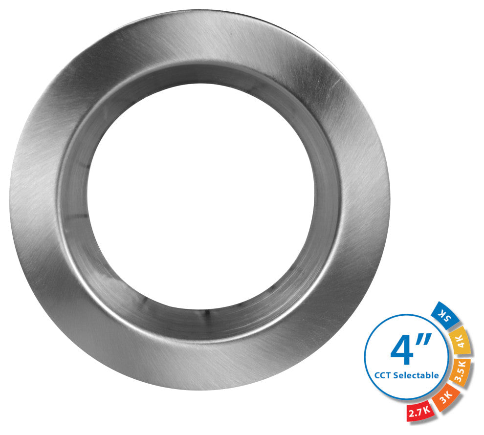 DLR(v6) Recessed LED Downlight, Nickel, Selectable Cct, 1 Pack