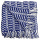 Blue and White Woven Cotton Striped Throw Blanket