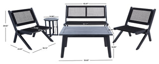 Safavieh Kobina 5 Piece Outdoor Living Set, Black