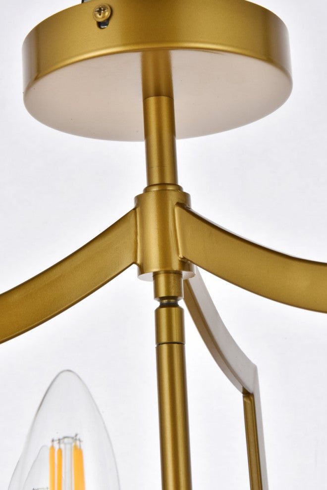 Kassandra 3-Light Flush Mount, Brass