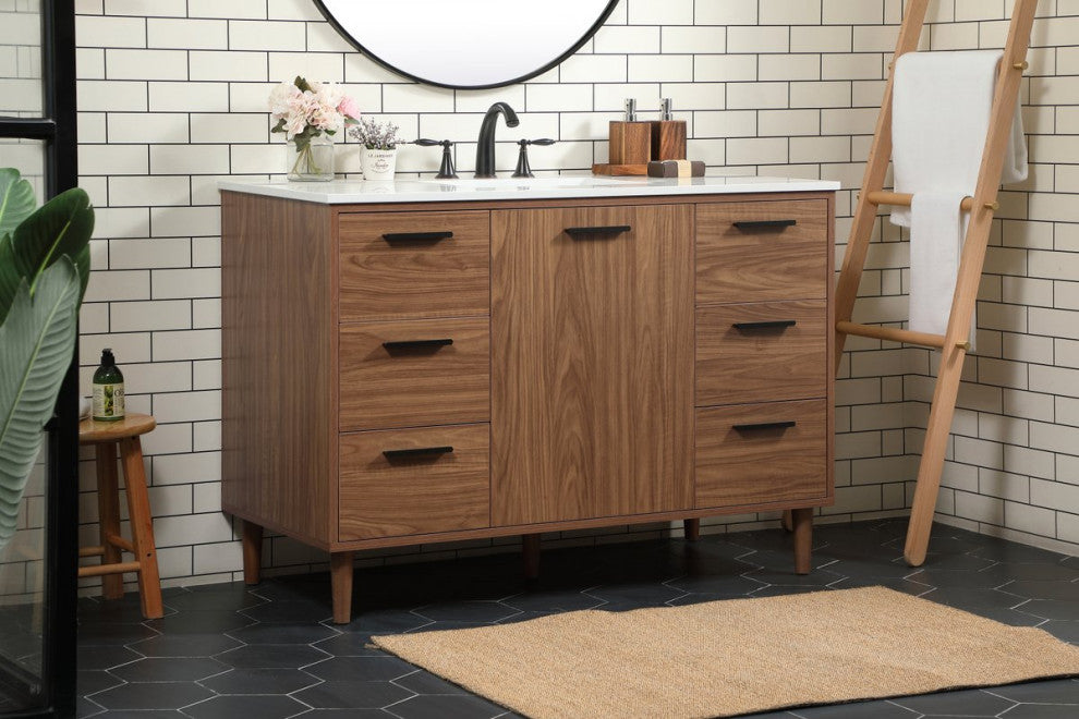 Bailey 22" Modern Walnut Brown-Light Bathroom Vanity