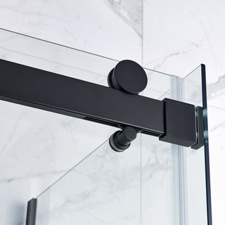 Bel Soft-Close Matte Black 60" Frameless Sliding Soft Close Shower Door