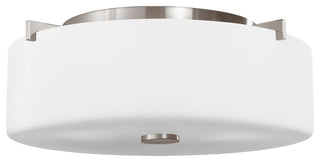 2-Light Indoor Flush Mount, Brushed Steel