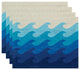 18"x14" Deep Sea, Geometric Print Pacemat, Blue, Set of 4