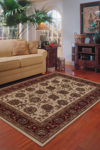 Oriental Weavers Ariana Collection Ivory/Red Oriental Indoor Area Rug 10'X12'7"