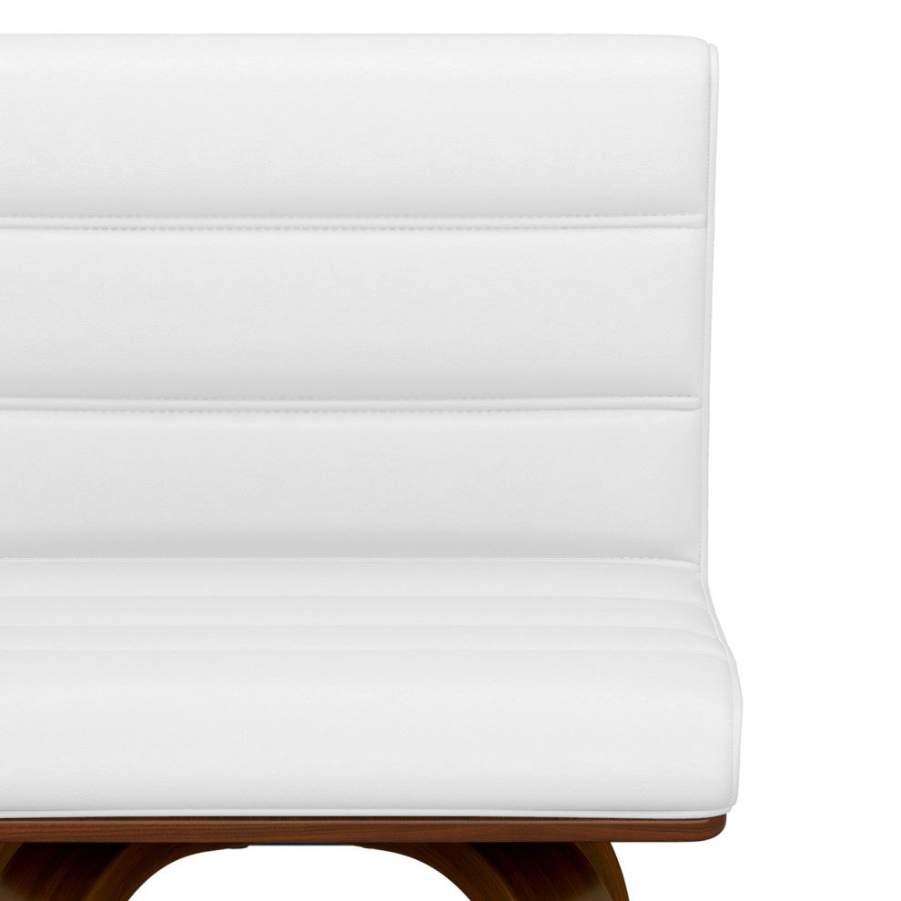 Roland Swivel Counter Height Stool, White Vegan Faux Leather