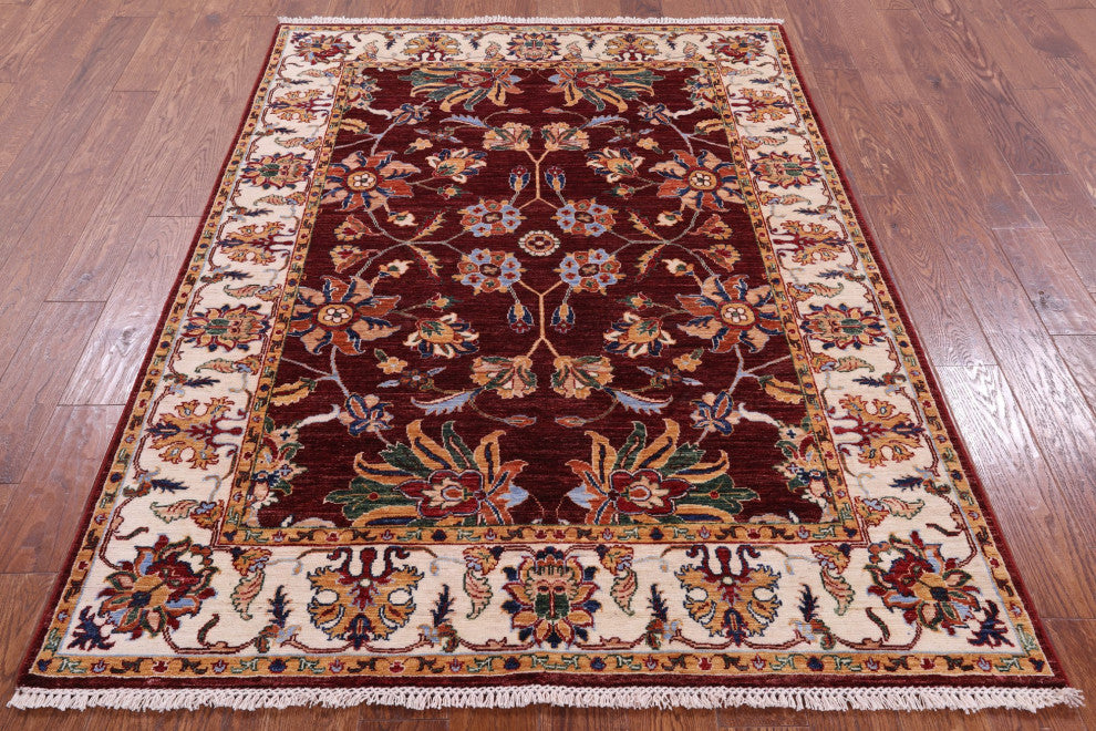 5' 0" X 6' 8" Persian Tabriz Hand Knotted Wool Rug Q11330