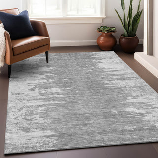 Premium Machine Washable Mayfield AMF705 Silver 10' x 14' Rug