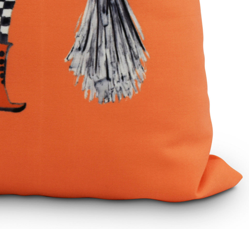 Esmerelda 18" Orange Halloween Print Decorative Throw Pillow