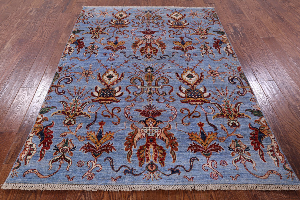 Hand Knotted Persian Tabriz Wool Rug 4' 11" X 6' 7" Q7653
