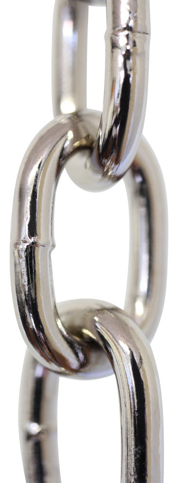RCH Hardware Steel Standard Link Chandelier Chain, 3', Polished Nickel, W30