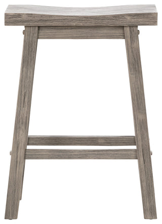 Sonoma Saddle Seat Counter Stool, Storm Gray Wire-Brush, Counter Height, Single
