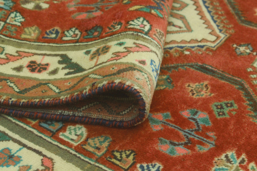 Fine Vintage Distressed Anane Rust/Ivory Runner, 3'3x9'6