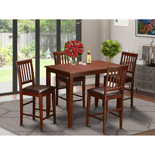 5 Pc Counter Height Dining Set -High Table And 4 Kitchen Chairs