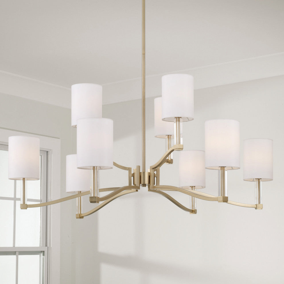 Capital Lighting 457091-715 Ingrid 9 Light 40"W Chandelier - Matte Brass