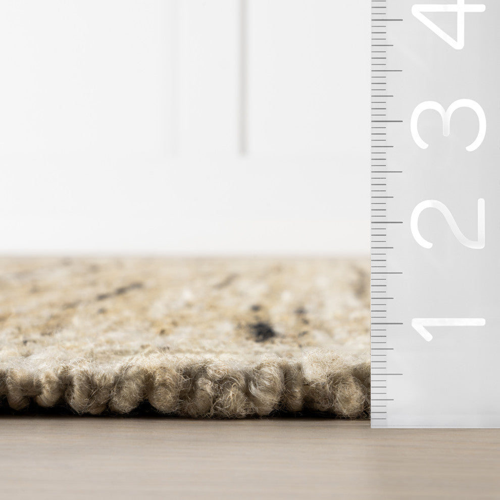 Evergreen Marled Jute Blend Area Rug, Beige 9' x 12'