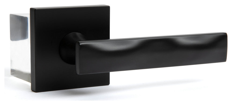 Modern Heavy Duty Designer Interior Door Lever - Essex Collection, Matte Black, Privacy Left Hand