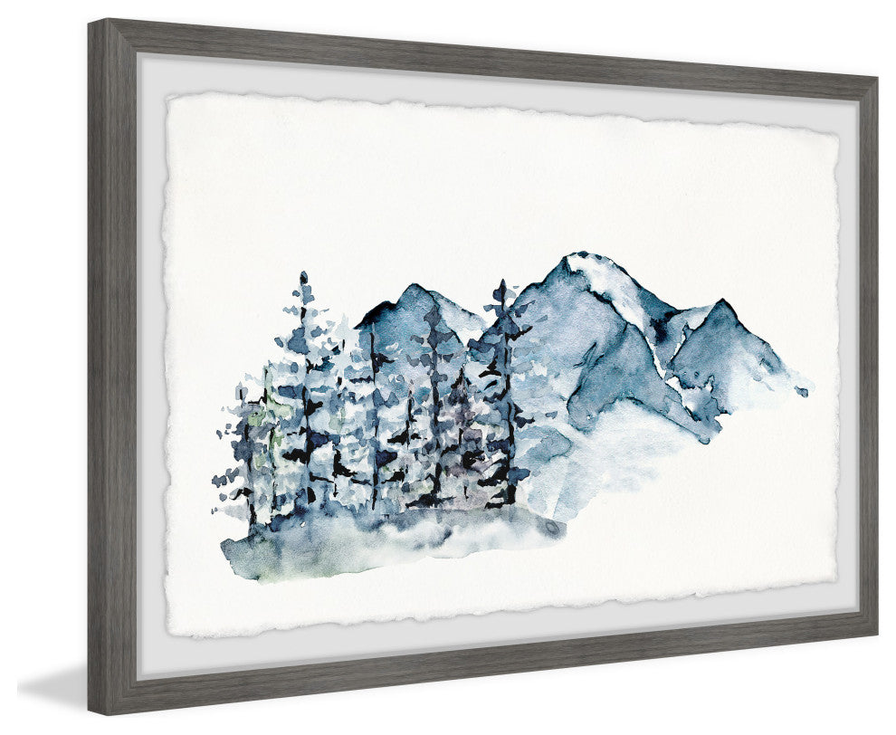 "Winter Pine Forest" Framed Painting Print, 12x8