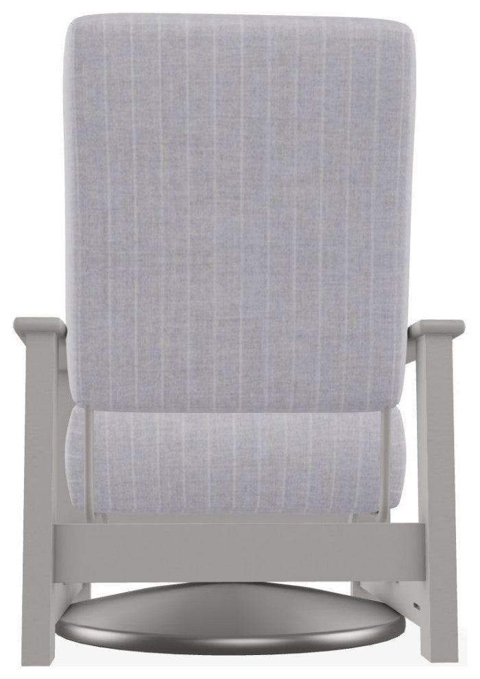 Leeward Deep Seat Outdoor Hidden Swivel Rocker, Ticking Fog/Warm Gray