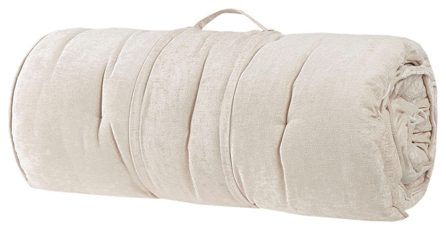 Intelligent Design Edelia Lounge Floor Pillow Cushion, Aqua Blue, Ivory