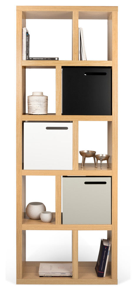 Berlin 5 Levels Bookcase, 70 cm., Oak